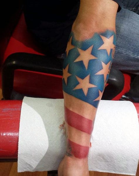 Wrist And American Flag Tattoos For Men