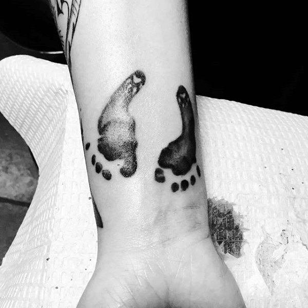Wrist Footprint Male Tattoo