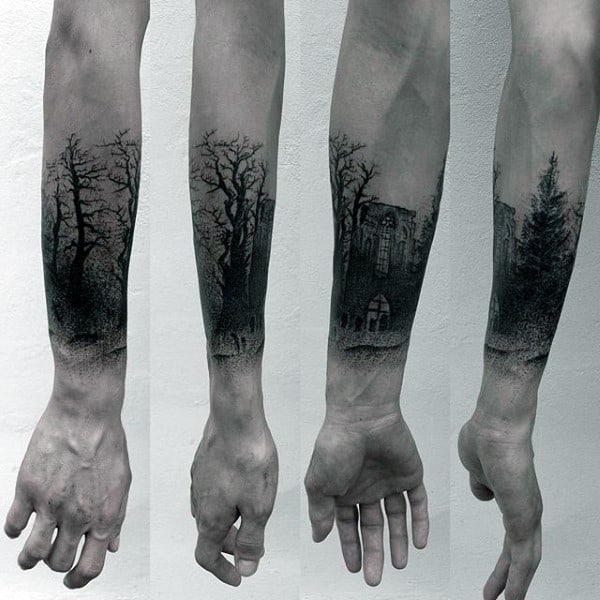 Tatto #Antebrazo | Forest tattoos, Arm band tattoo, Line tattoos
