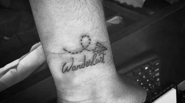Wrist Male Wanderlust With Paper Airplane Tattoo Deigns