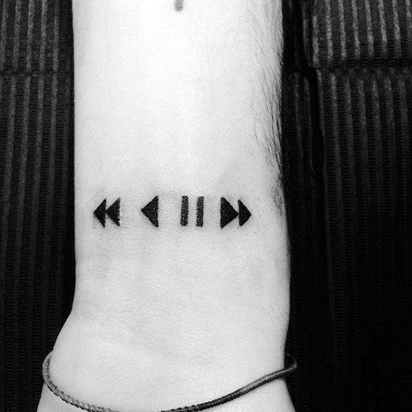 Wrist Manly Guys Black Ink Simple Music Tattoo Ideas