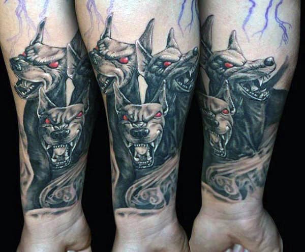 Wrist Mens Cerberus Tattoos