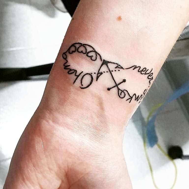 Wrist Ohana Anchor Script Infinity Tattoo