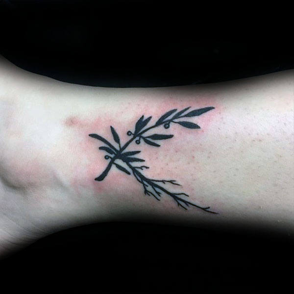 Wrist Olive Branches Crossed Mens Tattoo Design Ideas