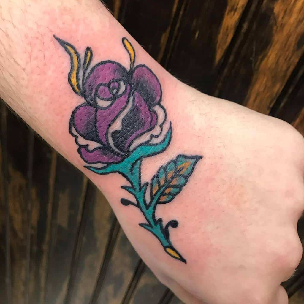 wrist purple rose tattoos missmollytattoos