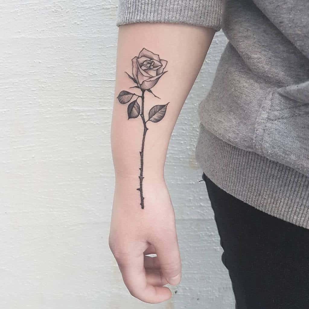 Top 65 Best Rose with Stem Tattoo Ideas - [2021 Inspiration Guide]