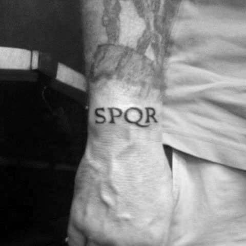 Wrist Senatus Populusque Romanus Mens Spqr Tattoos