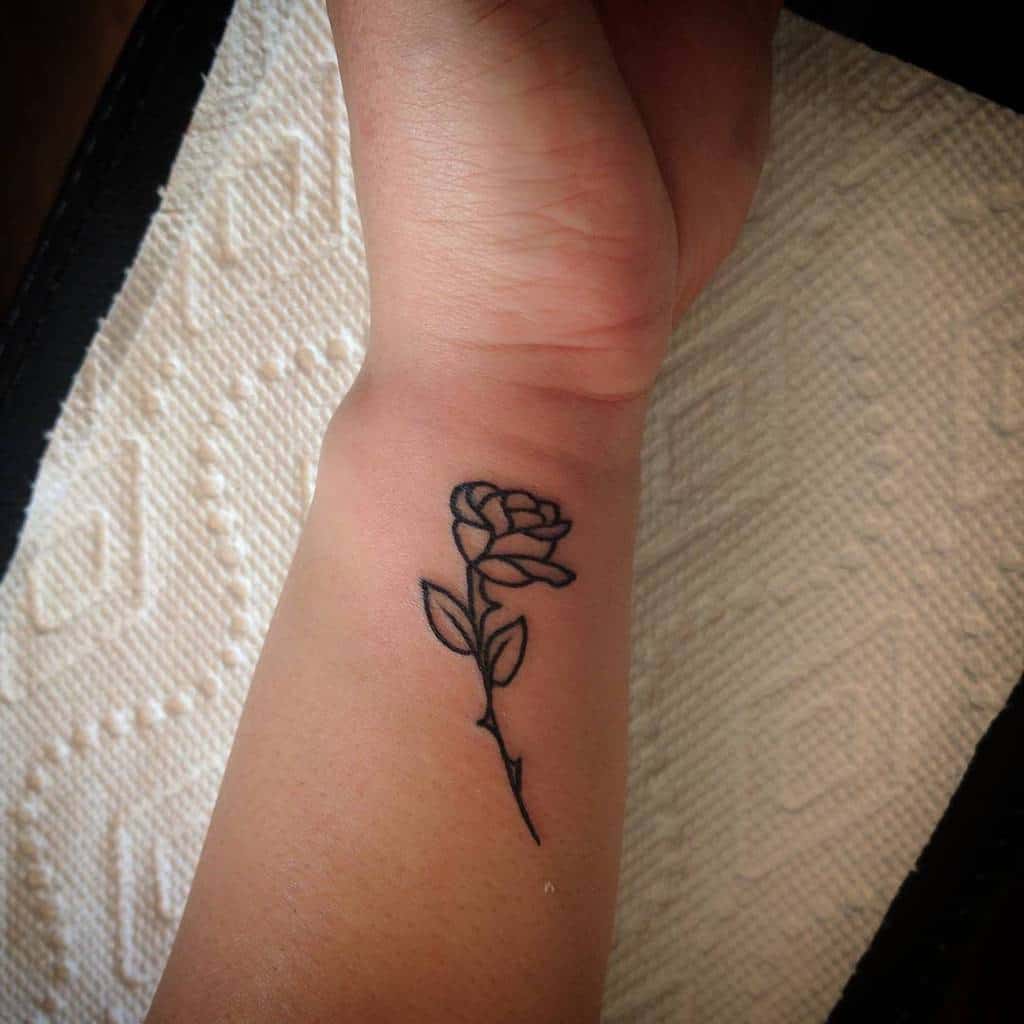 wrist simple rose tattoos tabuatattoo