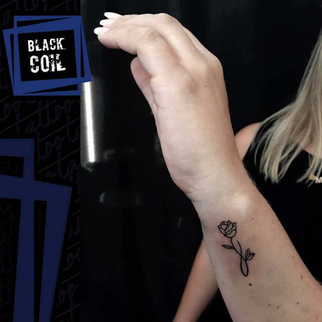 wrist tiny rose tattoos black_coil_tattoo