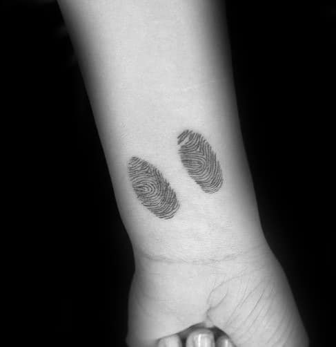 Wrist Two Fingerprints Tattoos For Men