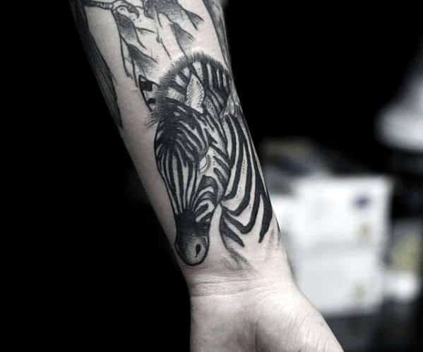 Wrist Zebra Mens Tattoos