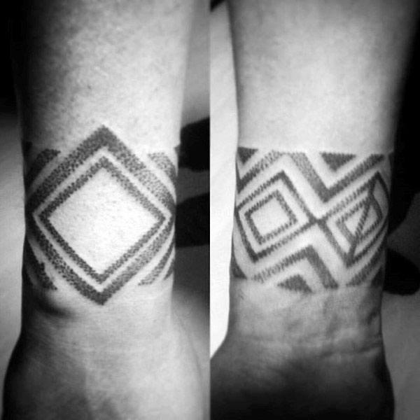 Wristband Pointillism Mens Tattoos
