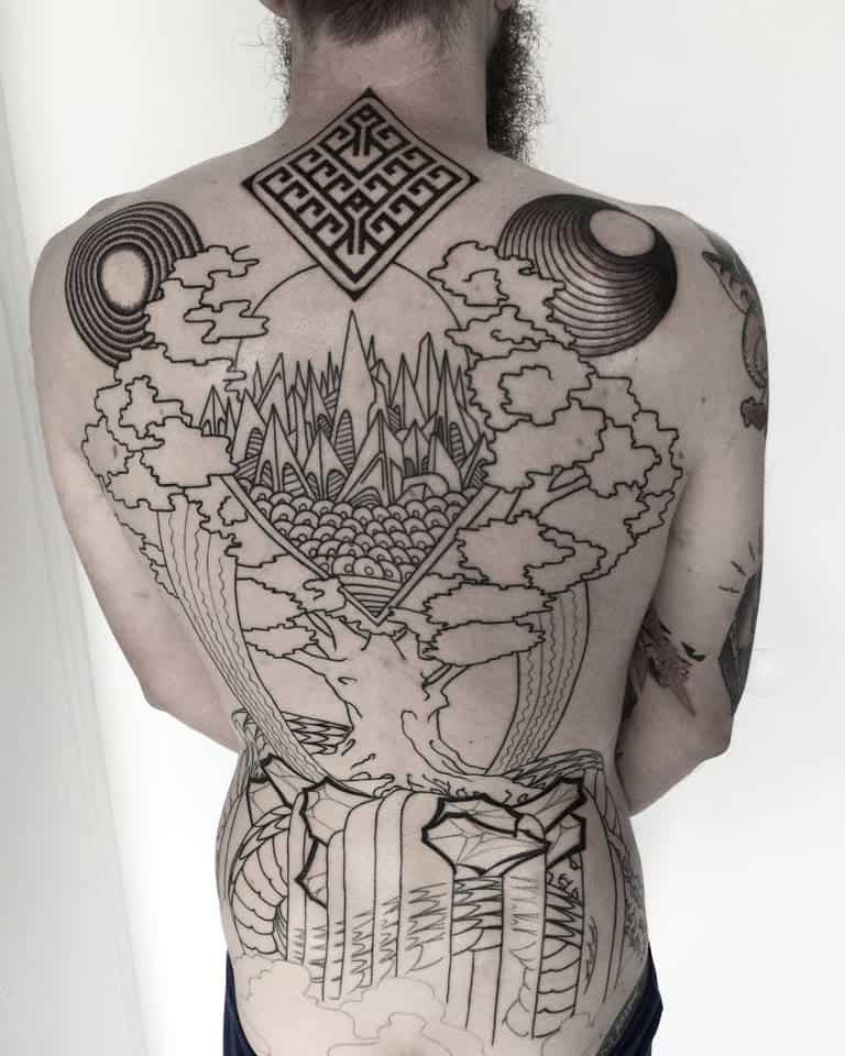 yggdrasil complex back tattoo