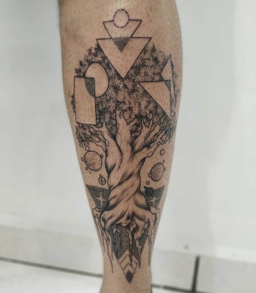 yggdrasil geometric tattoo inspiration