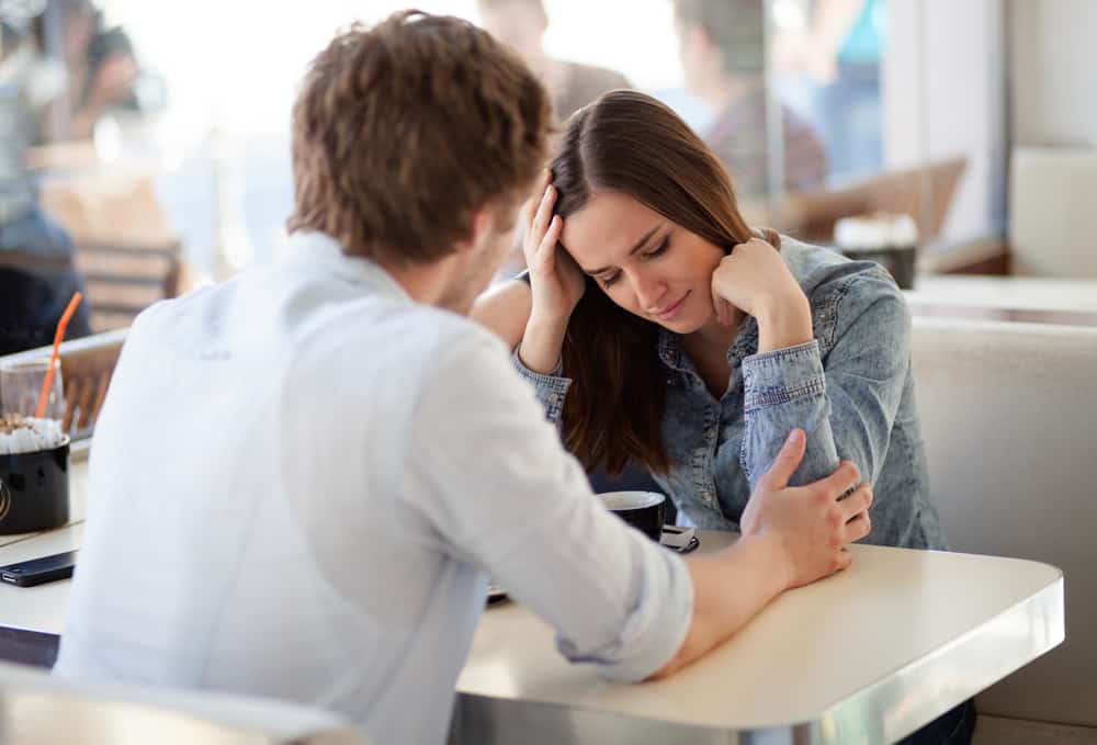young woman crying relationship