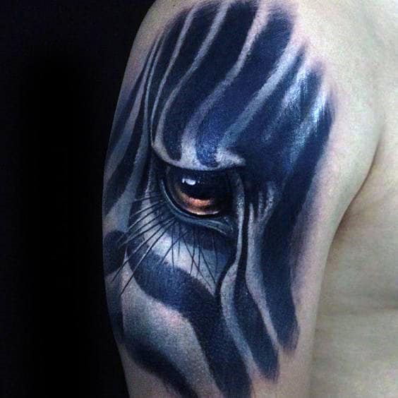 Zebra Eye Mens 3d Arm Tattoos